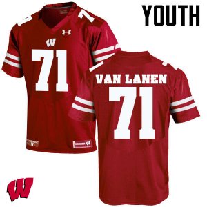 Youth Wisconsin Badgers NCAA #71 Cole Van Lanen Red Authentic Under Armour Stitched College Football Jersey UU31R40BE